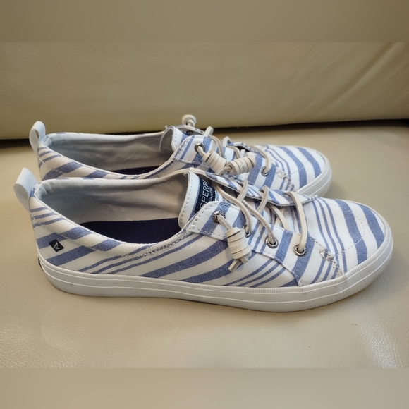 Sperry Women's Seacycle Crest Vibe Striped Blue Sneaker Size 9.5 - Picture 3 of 7